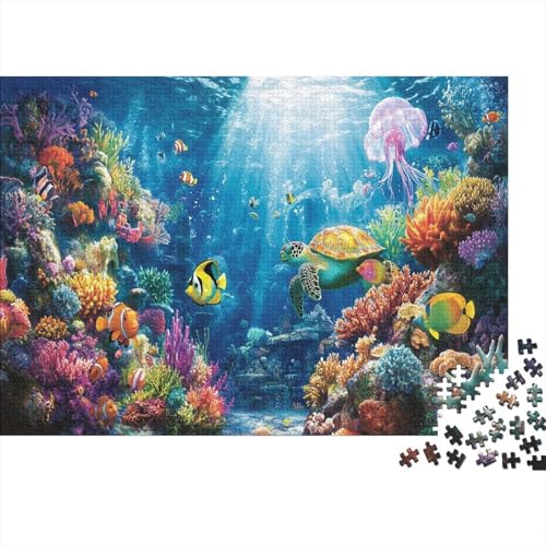 300pcs (40x28cm) Teile Puzzle Für Erwachsene Meeresboden-Landschaft Wohndekoration Lernspiele Lebendige Unterwasserpflanzen Und Kreaturen von GRBASNDOU