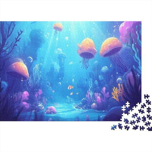 300pcs (40x28cm) Teile Puzzle Für Erwachsene Meeresboden-Landschaft Wohndekoration Lernspiele Lebendige Unterwasserpflanzen Und Kreaturen von GRBASNDOU