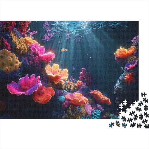 300pcs (40x28cm) Teile Puzzle Für Erwachsene Meeresboden-Landschaft Wohndekoration Lernspiele Lebendige Unterwasserpflanzen Und Kreaturen von GRBASNDOU