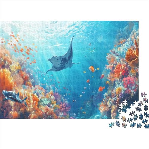 300pcs (40x28cm) Teile Puzzle Für Erwachsene Meeresboden-Landschaft Wohndekoration Lernspiele Lebendige Unterwasserpflanzen Und Kreaturen von GRBASNDOU