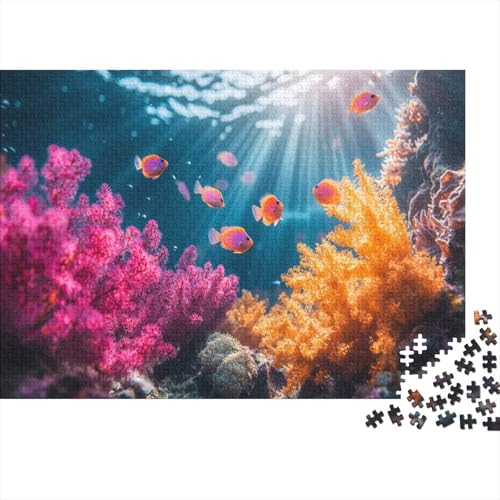 300pcs (40x28cm) Teile Puzzle Für Erwachsene Meeresboden-Landschaft Wohndekoration Lernspiele Lebendige Unterwasserpflanzen Und Kreaturen von GRBASNDOU