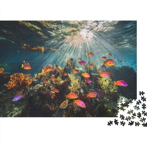 300pcs (40x28cm) Teile Puzzle Für Erwachsene Tiefseekunst Lernspiele Moderne Wanddekoration Mit Abstrakten Meerestexturen von GRBASNDOU