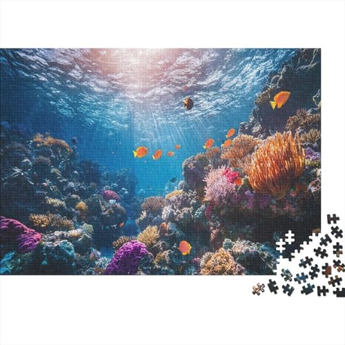 300pcs (40x28cm) Teile Puzzle Für Erwachsene Tiefseekunst Lernspiele Moderne Wanddekoration Mit Abstrakten Meerestexturen von GRBASNDOU