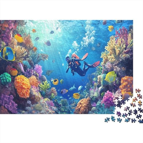 300pcs (40x28cm) Teile Puzzle Für Erwachsene Unterwasserwelt Meereslebewesen Lernspiele Wohndekoration Bunte Korallenriffe Und Tropische Meereswelten von GRBASNDOU