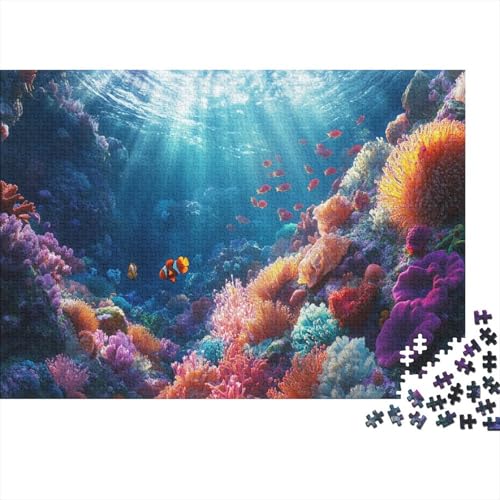 500pcs (52x38cm) Teile Puzzle Für Erwachsene Aquarien-Ansicht Wohndekoration Lernspiele Entspannendes Blaumeer Mit Korallendetails von GRBASNDOU