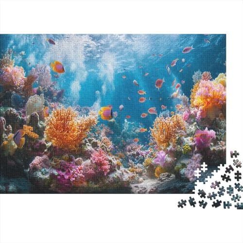 500pcs (52x38cm) Teile Puzzle Für Erwachsene Aquarien-Ansicht Wohndekoration Lernspiele Entspannendes Blaumeer Mit Korallendetails von GRBASNDOU