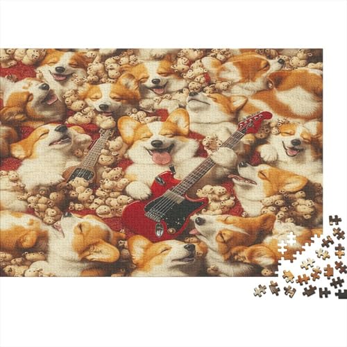 Erwachsenen-Puzzle 1000 Teile - Hunde-Liebhaber Design Auf Holz - 75x50 cm Großes Puzzle in Premium Qualität - Professionelles Strategiespiel von GRBASNDOU