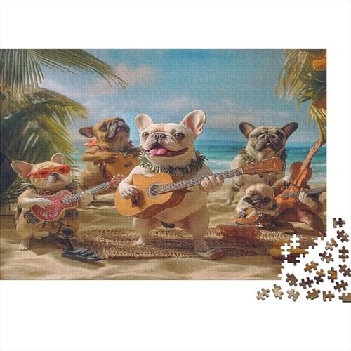 Holz-Puzzle 1000 Teile Erwachsene - 75x50 cm Realistische Welpen-Szene - Herausforderndes Premium-Spiel Für Puzzle-Experten von GRBASNDOU