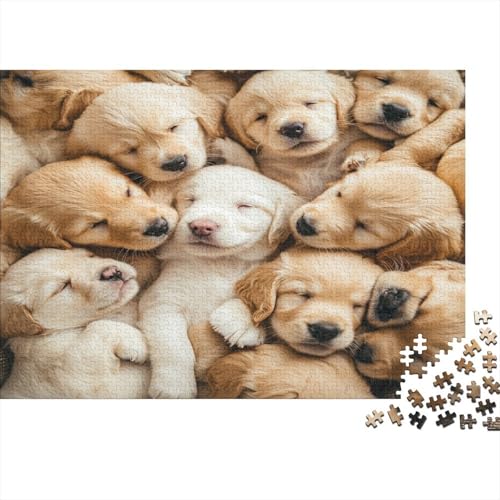 Holz-Puzzle 1000 Teile Erwachsene - 75x50 cm Realistische Welpen-Szene - Herausforderndes Premium-Spiel Für Puzzle-Experten von GRBASNDOU