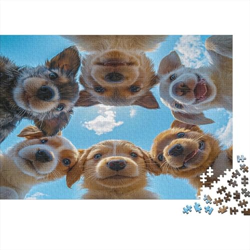 Holz-Puzzle Für Erwachsene 1000 Teile - Realistisches Hunde-Motiv 75x50 cm - Premium XXL Puzzle Mit Einzigartigem Schnitt - Herausforderndes Denkspiel Für Erwachsene von GRBASNDOU