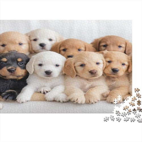 Holz-Puzzle Für Erwachsene 1000 Teile - Realistisches Hunde-Motiv 75x50 cm - Premium XXL Puzzle Mit Einzigartigem Schnitt - Herausforderndes Denkspiel Für Erwachsene von GRBASNDOU