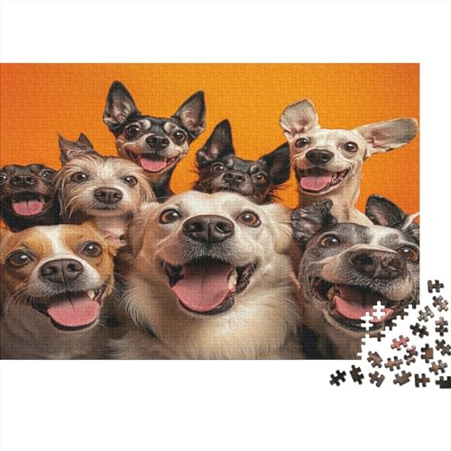 Holz-Puzzle Für Erwachsene 1000 Teile - Realistisches Hunde-Motiv 75x50 cm - Premium XXL Puzzle Mit Einzigartigem Schnitt - Herausforderndes Denkspiel Für Erwachsene von GRBASNDOU