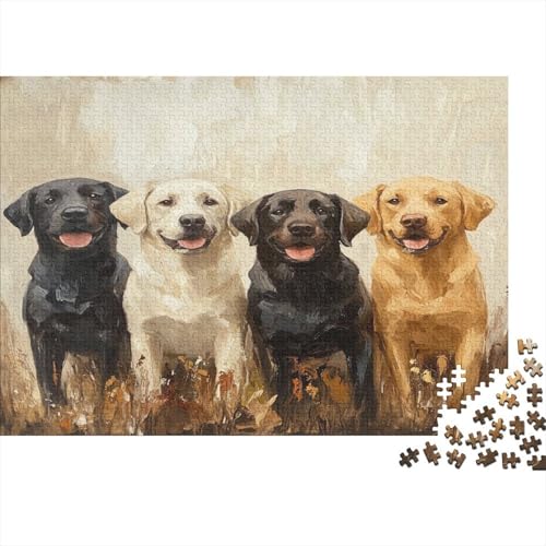 Holz-Puzzle Für Erwachsene 1000 Teile - Realistisches Hunde-Motiv 75x50 cm - Premium XXL Puzzle Mit Einzigartigem Schnitt - Herausforderndes Denkspiel Für Erwachsene von GRBASNDOU