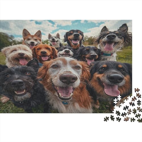 Holz-Puzzle Für Erwachsene 1000 Teile - Realistisches Hunde-Motiv 75x50 cm - Premium XXL Puzzle Mit Einzigartigem Schnitt - Herausforderndes Denkspiel Für Erwachsene von GRBASNDOU