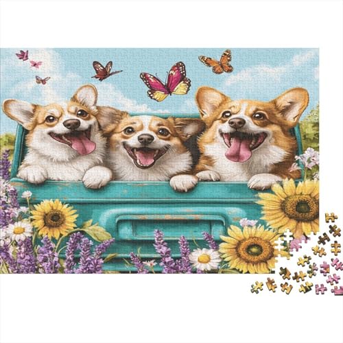 Holz-Puzzle Für Erwachsene 1000 Teile - Realistisches Hunde-Motiv 75x50 cm - Premium XXL Puzzle Mit Einzigartigem Schnitt - Herausforderndes Denkspiel Für Erwachsene von GRBASNDOU