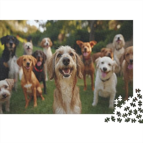 Holz-Puzzle Für Erwachsene 1000 Teile - Realistisches Hunde-Motiv 75x50 cm - Premium XXL Puzzle Mit Einzigartigem Schnitt - Herausforderndes Denkspiel Für Erwachsene von GRBASNDOU