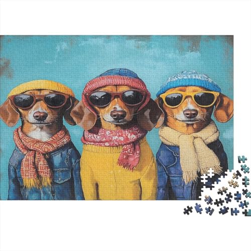 Holz-Puzzle Für Erwachsene 1000 Teile - Realistisches Hunde-Motiv 75x50 cm - Premium XXL Puzzle Mit Einzigartigem Schnitt - Herausforderndes Denkspiel Für Erwachsene von GRBASNDOU