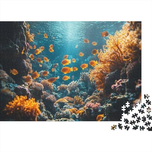 Puzzle 1000pcs (75x50cm) Teile Für Erwachsene Meeresbiologie-Thema Stressabbau Therapie Farbenfrohe Unterwasserwelt Dekoration von GRBASNDOU