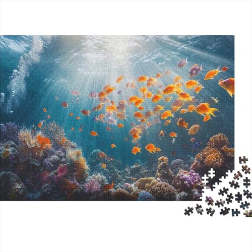 Puzzle 1000pcs (75x50cm) Teile Für Erwachsene Meeresbiologie-Thema Stressabbau Therapie Farbenfrohe Unterwasserwelt Dekoration von GRBASNDOU