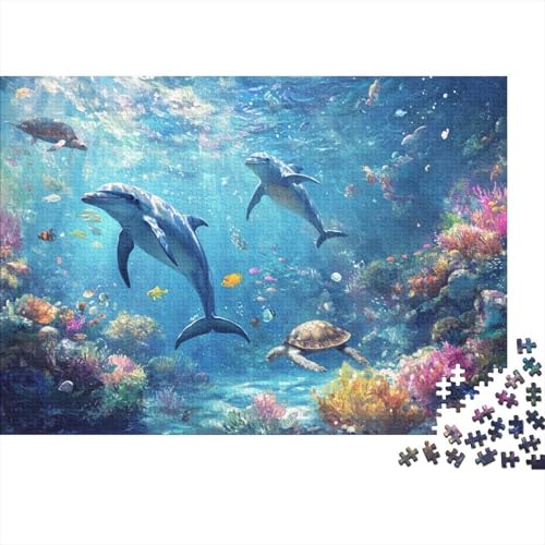 Puzzle 1000pcs (75x50cm) Teile Für Erwachsene Mystischer Meeresgrund Geschenkidee Leuchtende Meereslebewesen Und Perlen-Dekor von GRBASNDOU