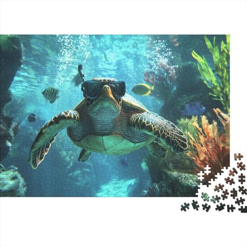 Puzzle 1000pcs (75x50cm) Teile Für Erwachsene Mystischer Meeresgrund Geschenkidee Leuchtende Meereslebewesen Und Perlen-Dekor von GRBASNDOU