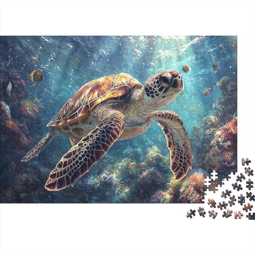 Puzzle 300pcs (40x28cm) Teile Für Erwachsene Mystischer Meeresgrund Geschenkidee Leuchtende Meereslebewesen Und Perlen-Dekor von GRBASNDOU