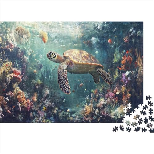 Puzzle 500pcs (52x38cm) Teile Für Erwachsene Mystischer Meeresgrund Geschenkidee Leuchtende Meereslebewesen Und Perlen-Dekor von GRBASNDOU