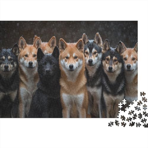 Puzzle Für Erwachsene 1000 Teile Aus Holz - 75x50 cm Farbenfrohes Hunde-Design - Premium Stressabbauendes Denktraining von GRBASNDOU