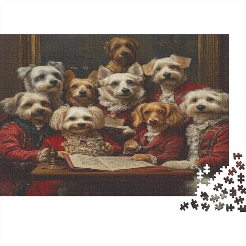 XXL Puzzle Für Erwachsene 1000 Teile - 75x50 cm Kunstvolles Hunde-Mosaik - Hochwertiges Holz-Puzzle Mit Komplexem Schnitt von GRBASNDOU