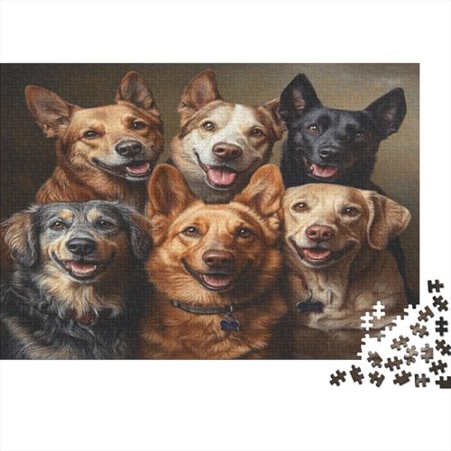 XXL Puzzle Für Erwachsene 1000 Teile - 75x50 cm Kunstvolles Hunde-Mosaik - Hochwertiges Holz-Puzzle Mit Komplexem Schnitt von GRBASNDOU