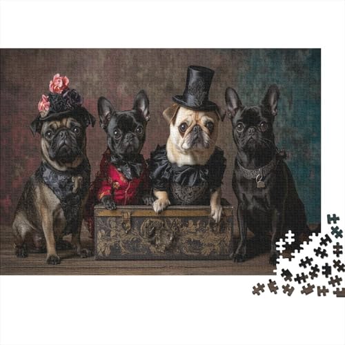 XXL Puzzle Für Erwachsene 1000 Teile - 75x50 cm Kunstvolles Hunde-Mosaik - Hochwertiges Holz-Puzzle Mit Komplexem Schnitt von GRBASNDOU