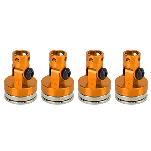 GRCFUMO 4 Stück RC Magnetischer Karosseriepfosten, Aluminiumlegierung RC Car Shell Column Post, Magnetische Karosseriehalterung für 1/8 1/10 ferngesteuertes Fahrzeug (Orange) von GRCFUMO