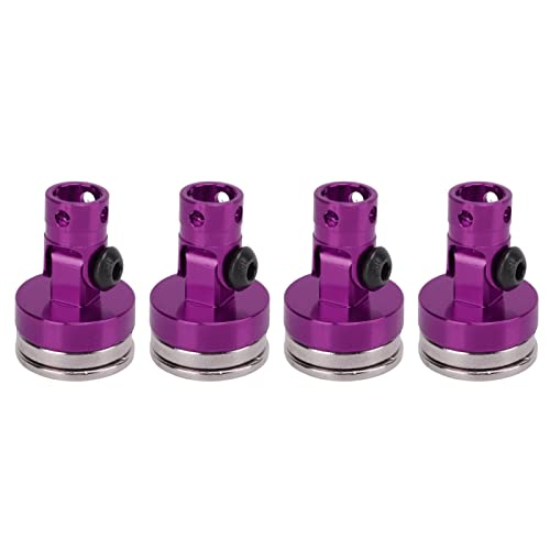 GRCFUMO 4 Stück RC Magnetischer Karosseriepfosten, Aluminiumlegierung RC Car Shell Column Post, Magnetische Karosseriehalterung für 1/8 1/10 ferngesteuertes Fahrzeug (Purple) von GRCFUMO