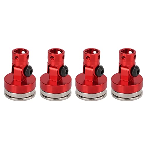 GRCFUMO 4 Stück RC Magnetischer Karosseriepfosten, Aluminiumlegierung RC Car Shell Column Post, Magnetische Karosseriehalterung für 1/8 1/10 ferngesteuertes Fahrzeug (Red) von GRCFUMO