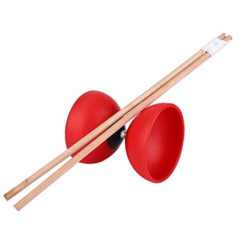 GRCFUMO Chinesisches Yoyo-Diabolo-Lager, chinesisches Yoyo-Diabolo-Spielzeug, farbige Diablolo-Sticks Diabolo für Anfänger und Fortgeschrittene (Red) von GRCFUMO