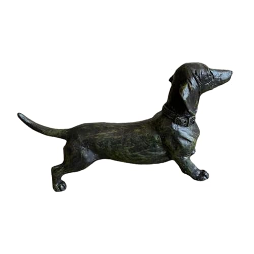 GREENADSCAPE 1 STK Ornamente Dackel-Statuengarten Miniatur-Dackelstatuen Hunde-Sammelfigur Ornament für Kinder hühner Spielzeug slico schwarzes Hundeharz-Gadget Harzverzierung für Gärten Black von GREENADSCAPE