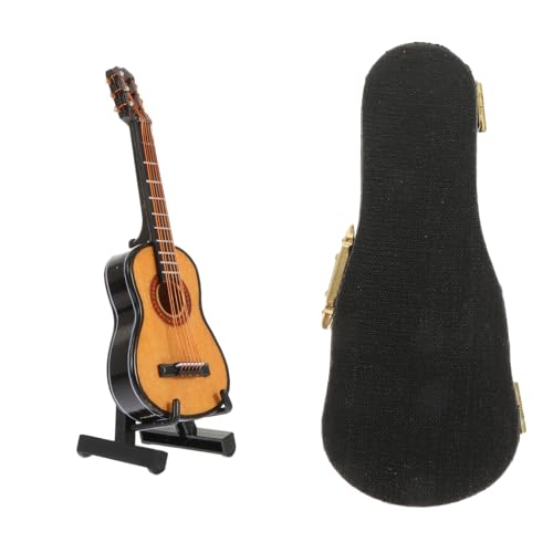 GREENADSCAPE 10cm Mini Klassische Gitarre Modell Folk Gitarre Simulation Desktop Dekoration mit Ständer von GREENADSCAPE