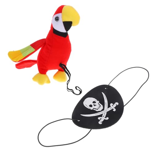 GREENADSCAPE 1 Satz Piratenpapagei Piratenkostüm-Requisiten Piratenzubehör Papagei Stofftier Simulierter Papagei Piratenvogel Für Die Schulter Schulterpapagei Papagei Auf Der Schulter Plüsch von GREENADSCAPE