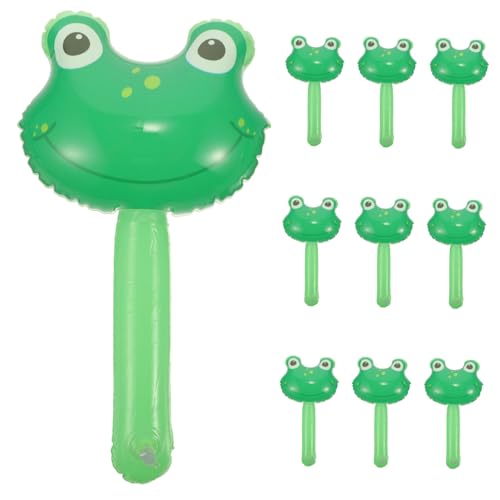 GREENADSCAPE 10 Stück Aufblasbare Kinderspielzeuge Aufblasbare Geräuschmacher Froschhammer Spielzeug Aufblasbare Blow Up Frösche Spielzeug Froschkopf Ballon Aufblasbares von GREENADSCAPE