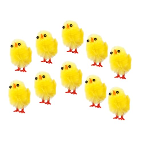 GREENADSCAPE 10st Osterküken Plüschtiere Fuzzy Küken Ostern Kleine Küken Für Ostern Küken Spielzeug Ostern Huhn Stofftier Partygeschenk Hühnerspielzeug Küken Osterdeko Osterhuhn Beflockung von GREENADSCAPE