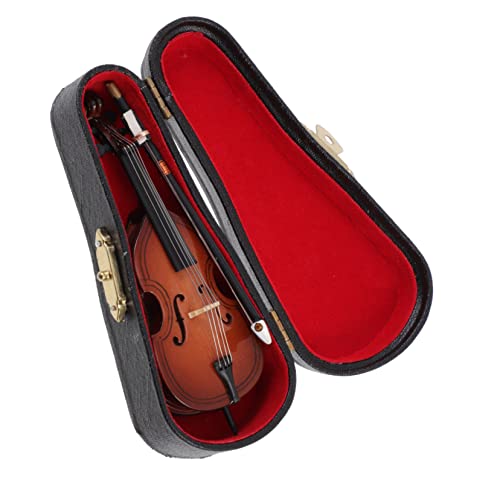 GREENADSCAPE Mini Bass Modell 10cm Miniatur Violoncello Mit Ständer Bogen Und Koffer Realistisches Musikinstrument Als Desktop Deko Und Für Musikliebhaber von GREENADSCAPE