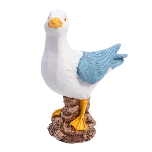 GREENADSCAPE 2St Möwe-Ornament Gartenvogel Küstenfiguren Miniatur-Möwe Seevogelfiguren Tierwelt gartendekofiguren Seagull Decoration tischdeko gartenkunst vögel dekorative Harzvögel Naturharz von GREENADSCAPE