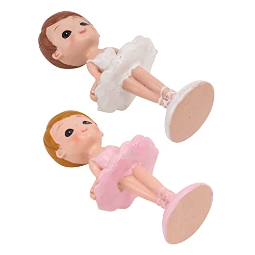 GREENADSCAPE 2st Ballerina-mädchen Mädchen Bastelt Puppen Für Mädchen Tanzendes Mädchen Spielzeug Für Kinder Und Mädchen Tänzer Figur Mädchen Spielzeug Cupcake-Topper Ballett Weiß Harz von GREENADSCAPE