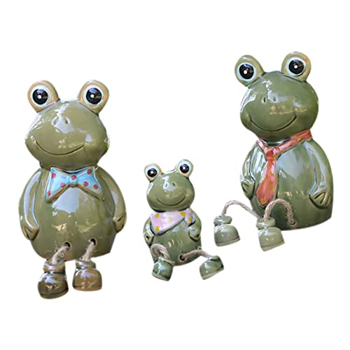 GREENADSCAPE 3 Stück Hängende Beine Frosch Sitzender Frosch Statue Tischdekoration Frosch Dekoration Garten Frosch Frosch Tisch Kunsthandwerk Sitzender Frosch Figuren von GREENADSCAPE