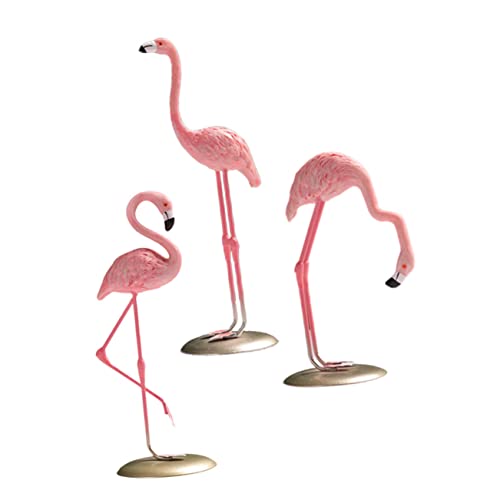 GREENADSCAPE 3 Stück Tischdekoration Ornamente Bürodekoration Flamingo Modell Rosa Flamingo Ornament Rosa Flamingo Statue Flamingo Gartenstatue Flamingo Vogel Statue Flamingo von GREENADSCAPE