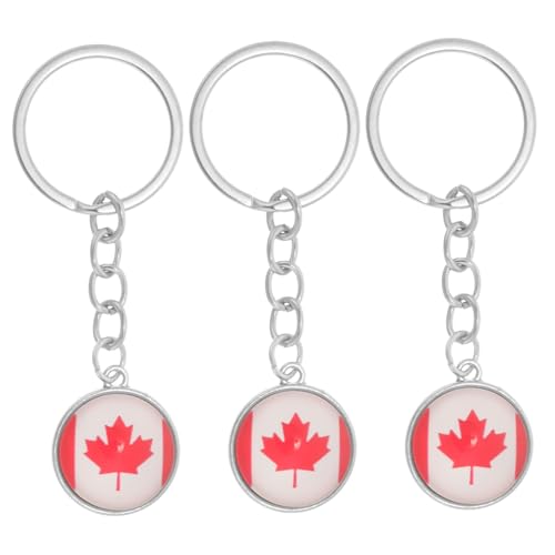 GREENADSCAPE 3St Schlüsselanhänger mit Flagge kanadische flagge canada flagge schlüsselkette kfz anhänger car keychain Schlüsselringe Taschenanhänger Schlüsselanhänger Ringe Masse Zinklegierung von GREENADSCAPE