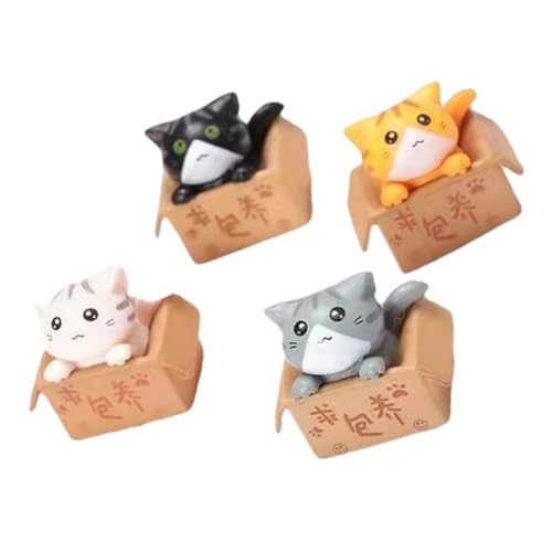 GREENADSCAPE 4 Stück Katze Miniaturfiguren Miniatur-katzenfigur Miniatur-kätzchen-statuen Katzenkuchen Katzenfiguren Spielset Mit Kätzchenfiguren Miniatur-Tier-Ornament Mini-katzenstatue PVC von GREENADSCAPE