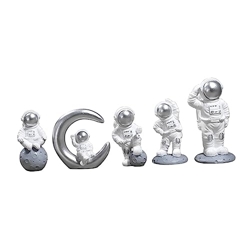 GREENADSCAPE 5 STK Astronauten-Ornamente Mini-Spielzeug Miniatur-Astronautenspielzeug Desktop-Astronaut Desktop-Figur-Dekor Einzigartige Dekoration Home-Desktop-Dekor Astronautenmodell aus Harz von GREENADSCAPE