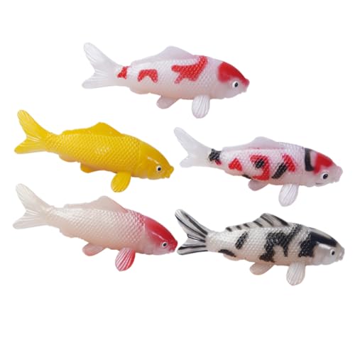 GREENADSCAPE 5 Stück Realistische Koi Fisch Modelle Für Aquarium Dekoration Künstliche Kunststoff Fische Ideal Für Aquarien Und Fisch Fotografie Requisiten Aquarium Deko von GREENADSCAPE