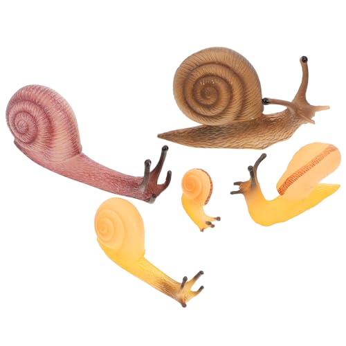 GREENADSCAPE 5 Stück Simulation Schnecke Spielzeug Schnecke Figur Modell Simulation Realistische Schnecke Mini Figuren Schnecke Dekoration Schnecke Erkennung Modell Miniatur Einhorn Statue von GREENADSCAPE